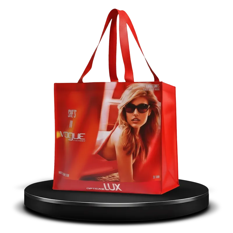 Everyday use non-woven fabric shopping bag custom printed using CMYK full color printing